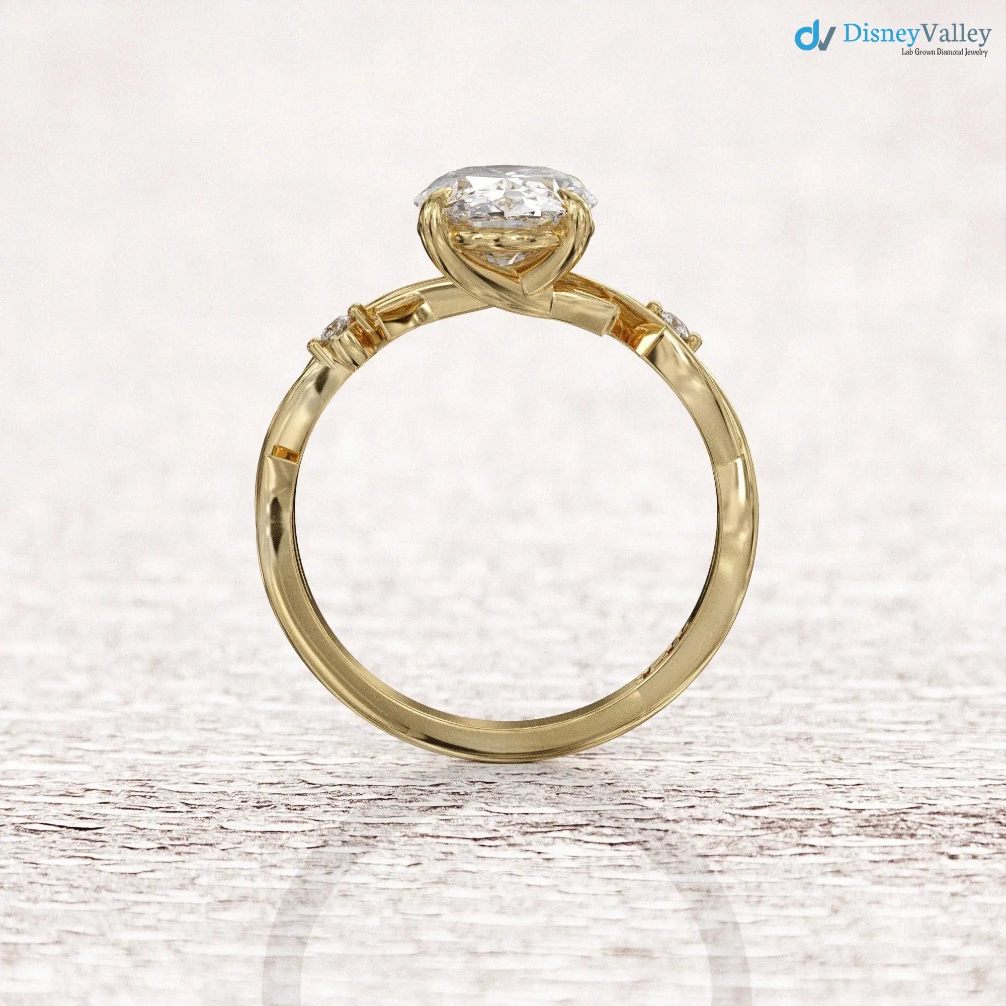 Oval Twig Engagement Ring, 2ct Unique Nature Inspired Lab Grown Engagement Ring DisneyValley