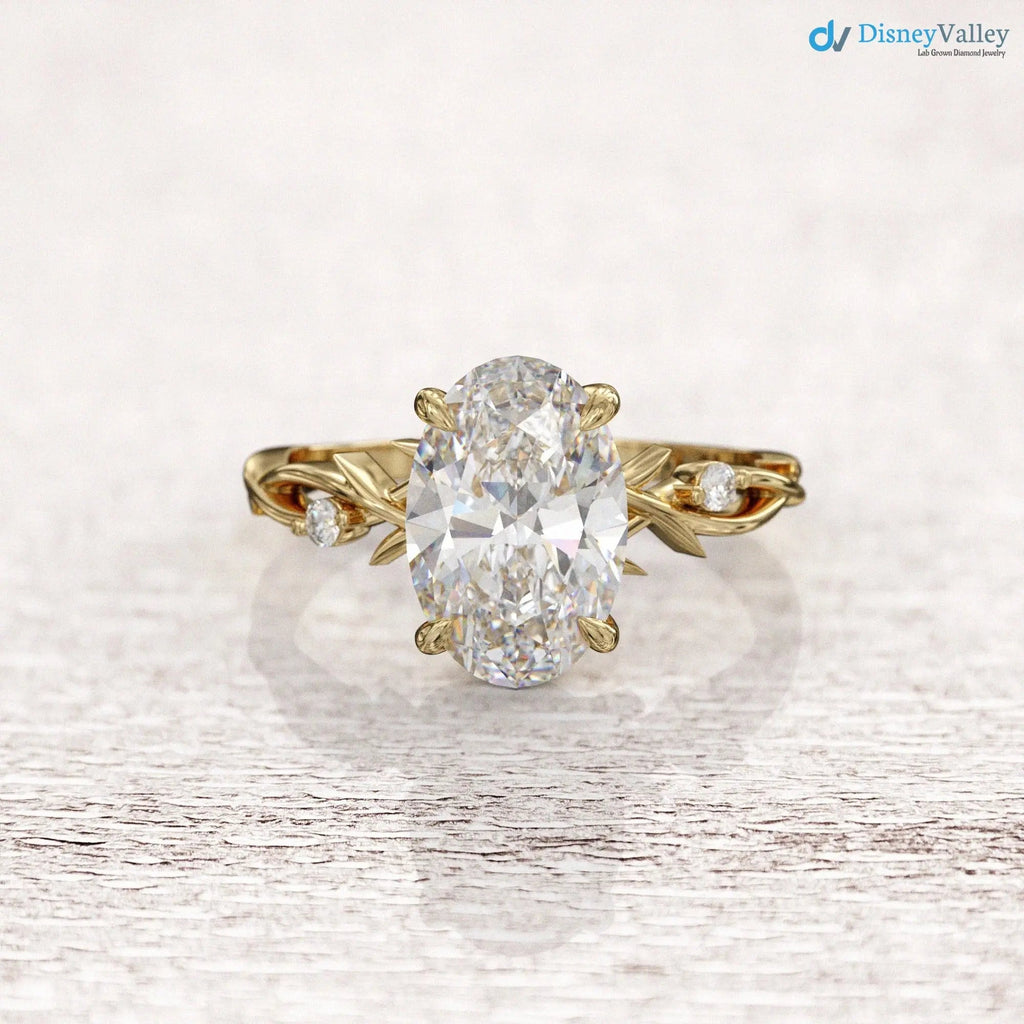 Oval Twig Engagement Ring, 2ct Unique Nature Inspired Lab Grown Engagement Ring DisneyValley