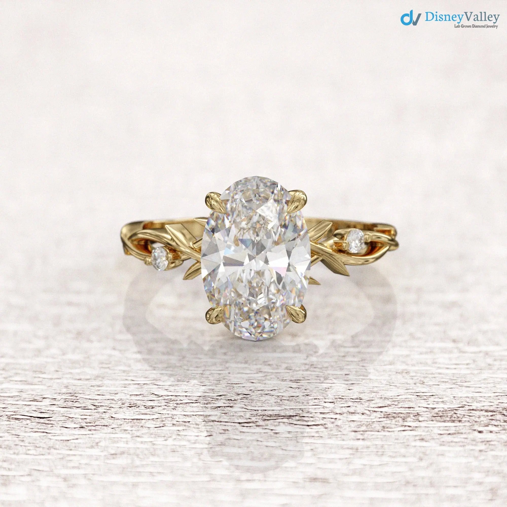 Oval Twig Engagement Ring, 2ct Unique Nature Inspired Lab Grown Engagement Ring DisneyValley