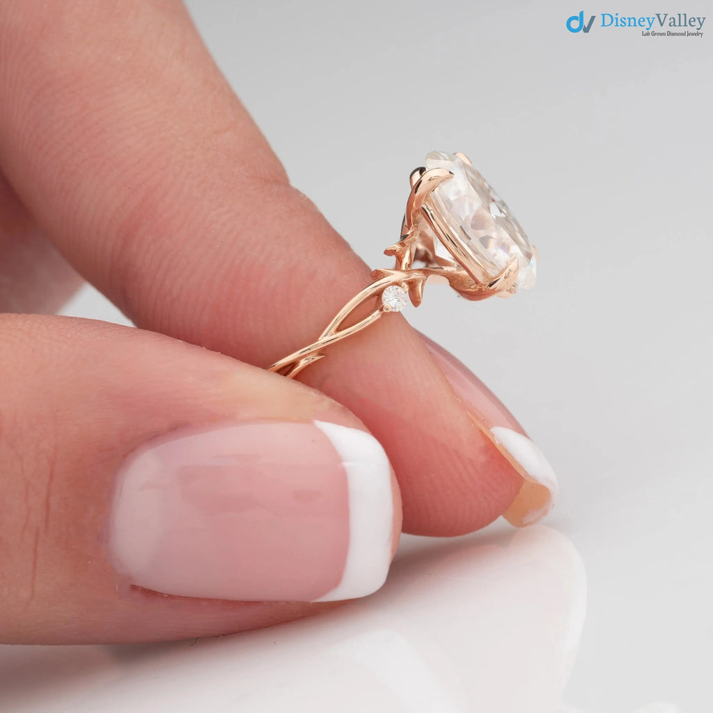 Oval Twig Engagement Ring, 2ct Unique Nature Inspired Lab Grown Engagement Ring DisneyValley