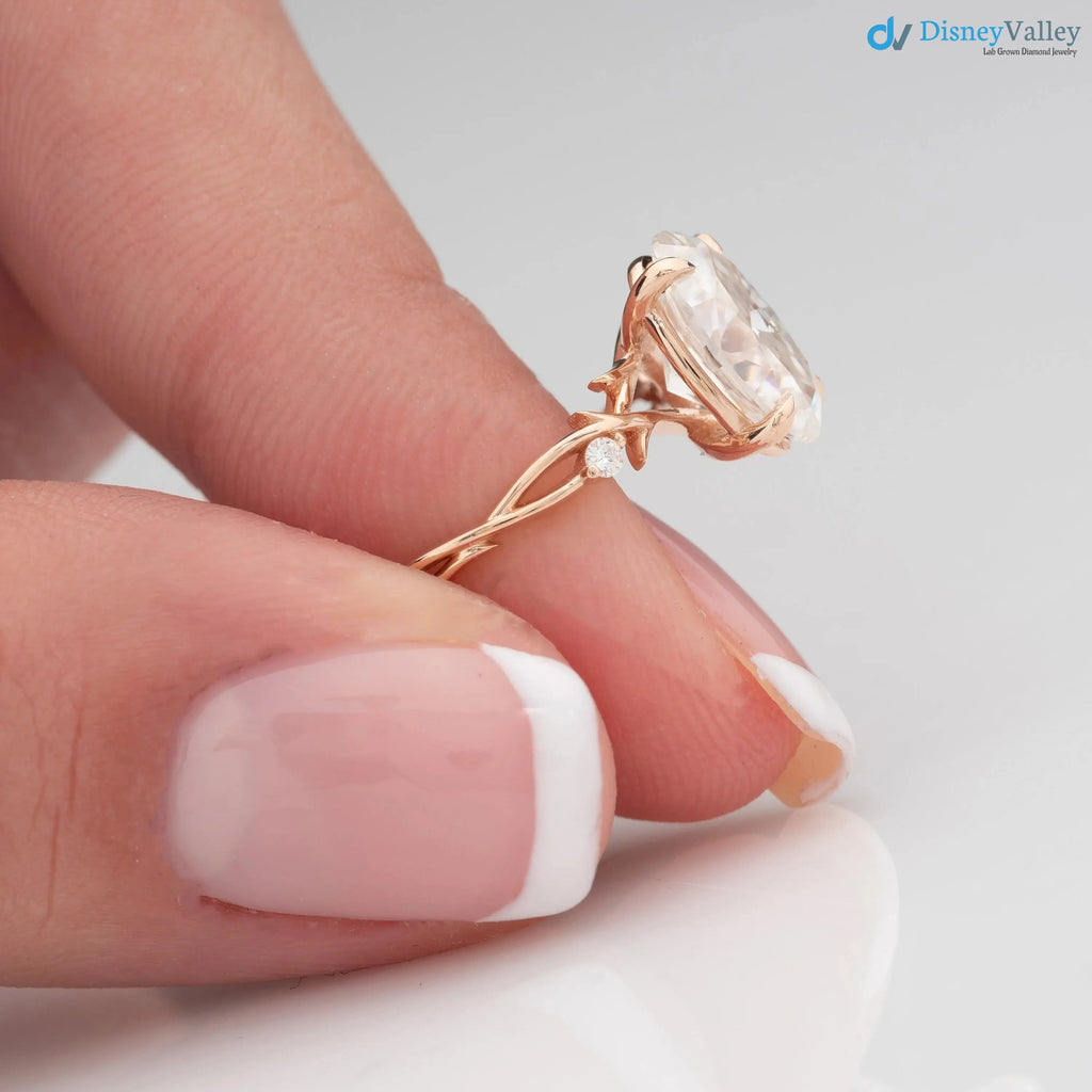 Oval Twig Engagement Ring, 2ct Unique Nature Inspired Lab Grown Engagement Ring DisneyValley