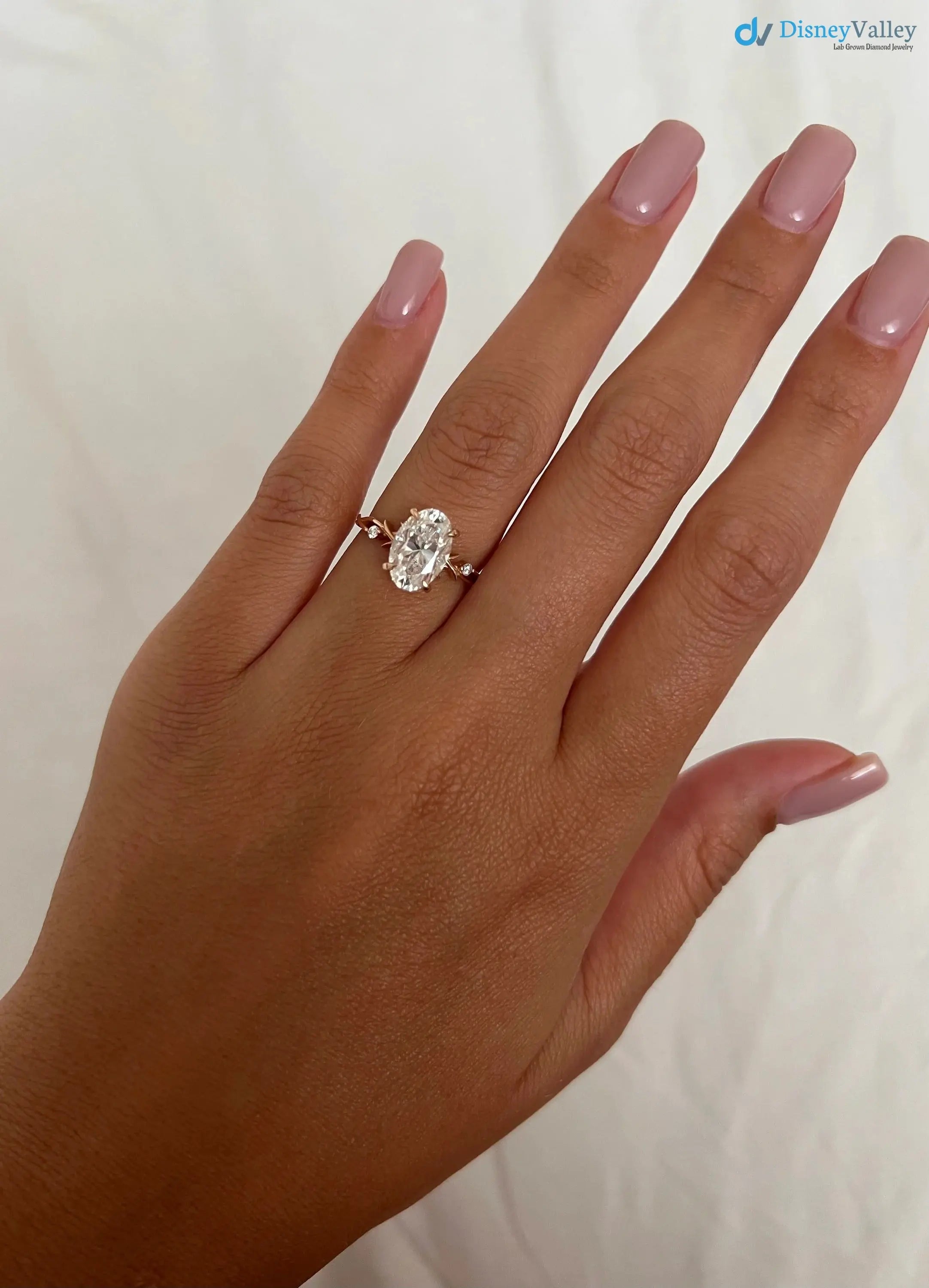 Oval Twig Engagement Ring, 2ct Unique Nature Inspired Lab Grown Engagement Ring DisneyValley