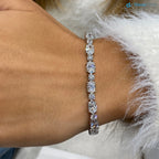 Oval and Round Cut lab grown Diamond Tennis Bracelet - DisneyValley