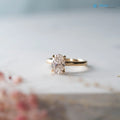 Oval cut lab grown diamond hidden halo solitaire wedding ring - DisneyValley