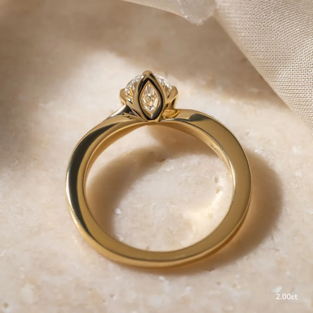 2.0 CT Oval Moissanite Solitaire Engagement Ring