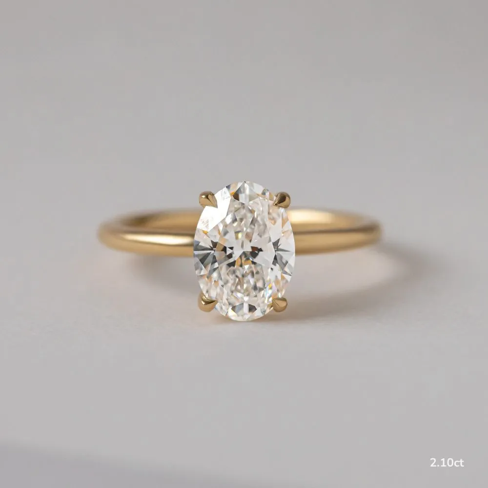 2.10 - 3.40 CT Oval Moissanite Solitaire Engagement Ring