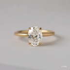 2.10 - 3.40 CT Oval Moissanite Solitaire Engagement Ring