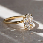 2.10 - 3.40 CT Oval Moissanite Solitaire Engagement Ring