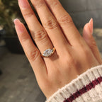 Solitaire Oval Cut Diamond Ring in East to West Setting