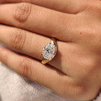 Solitaire Oval Cut Diamond Ring in East to West Setting
