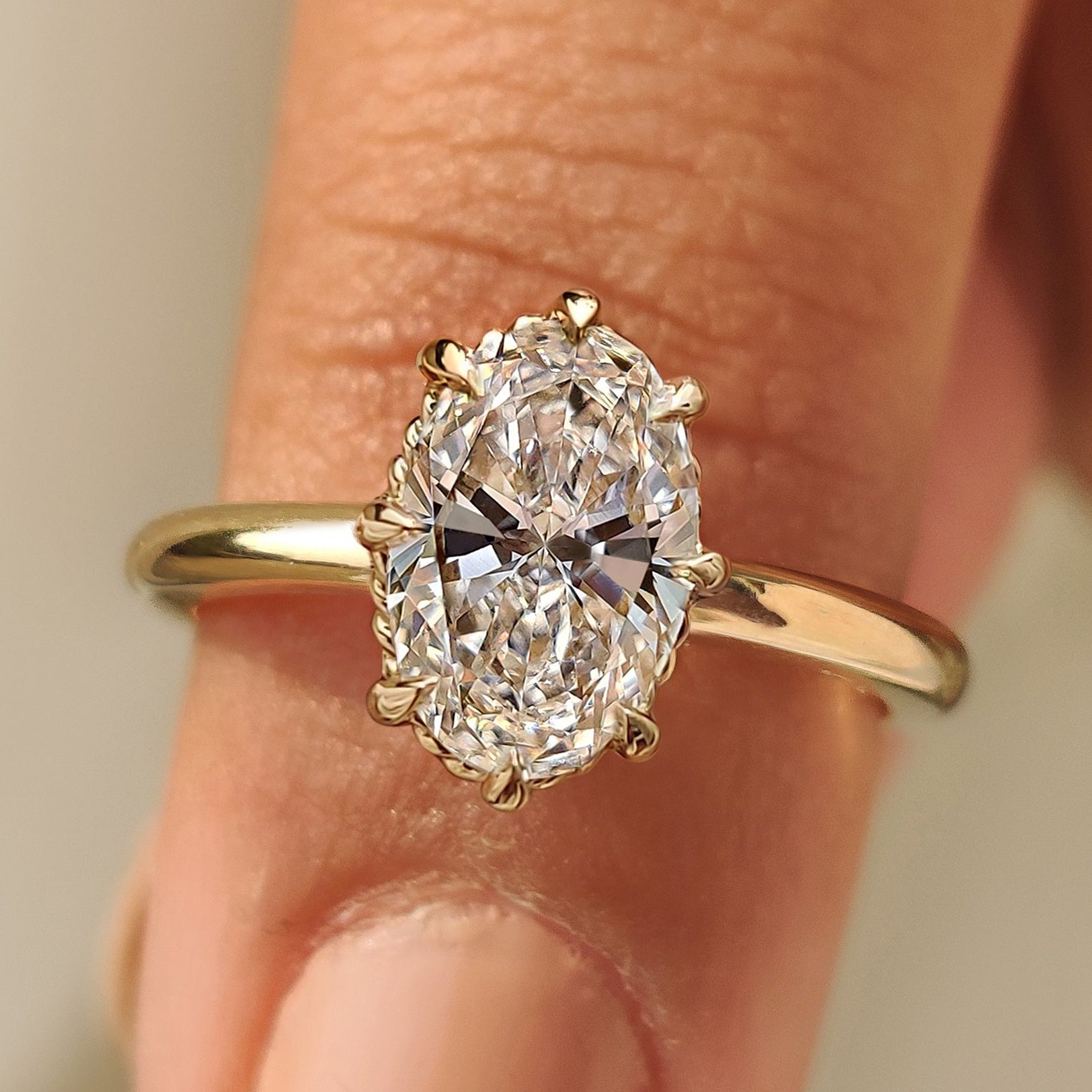 Oval Engagement Ring in Secure Eight Claw Prong Setting Main image