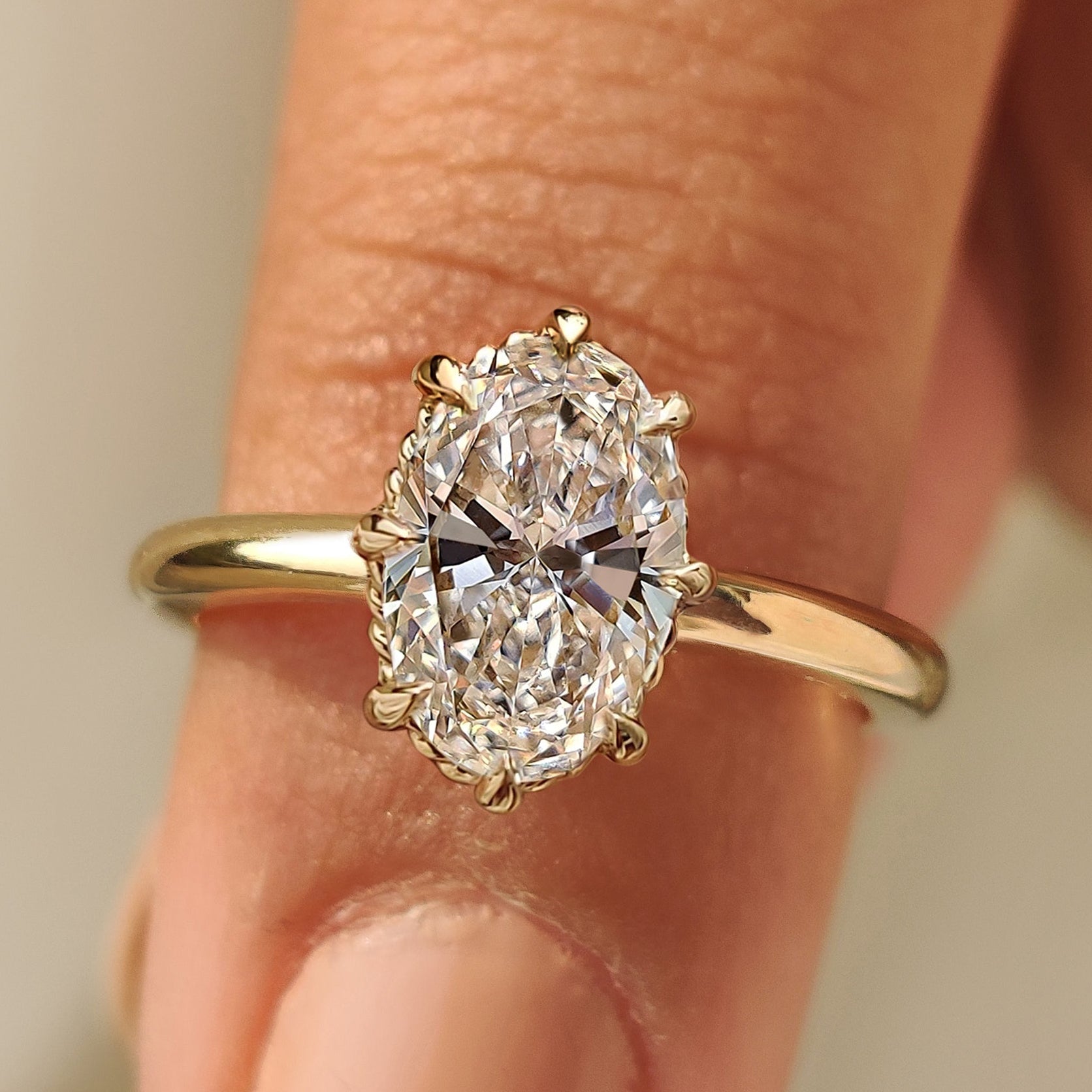 Solitaire Oval Diamond Engagement Ring