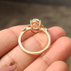 Nature Inspired Oval Diamond Ring in Leaf Style Prong