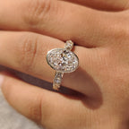 Oval Bezel Engagement Ring with Milgrain