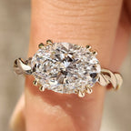 Solitaire Oval Cut Engagement Ring In East To West Setting