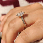 Oval Diamond Ring with Solitaire Setting