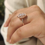 Oval Diamond Engagement Ring in Milgrain Details