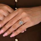 5 - 10 Carat Oval Cut Diamond Hidden Halo Engagement Ring