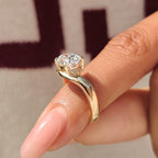 Solitaire Oval Cut Diamond Ring in East to West Setting