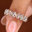Oval Rose Cut Diamond Eternity Band with Shared Prong