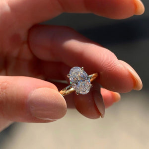 0.84 CT Oval Cut Moissanite Solitaire Style Engagement Ring