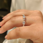 Round and Oval Cut Diamond Half Eternity Band