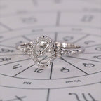 Sagittarius Ring With Round Cut Halo Design