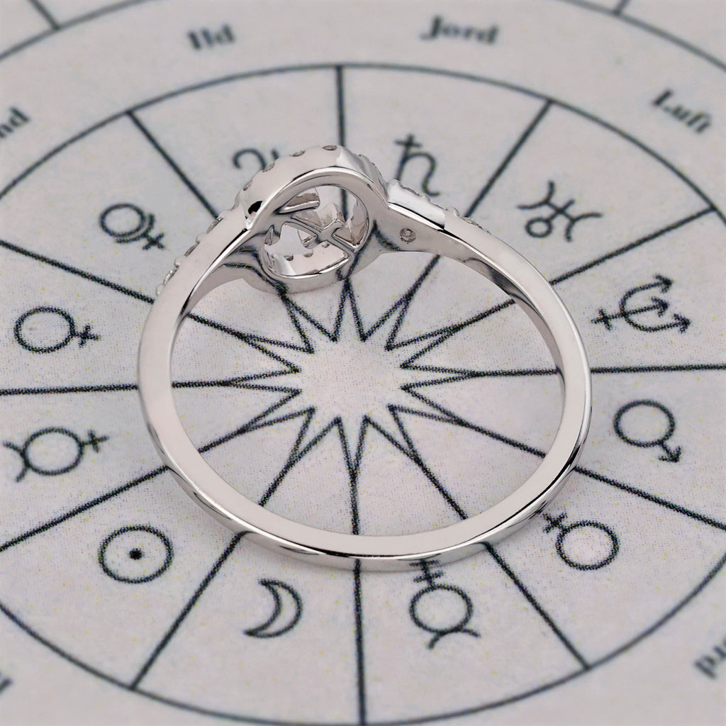 Sagittarius Ring With Round Cut Halo Design