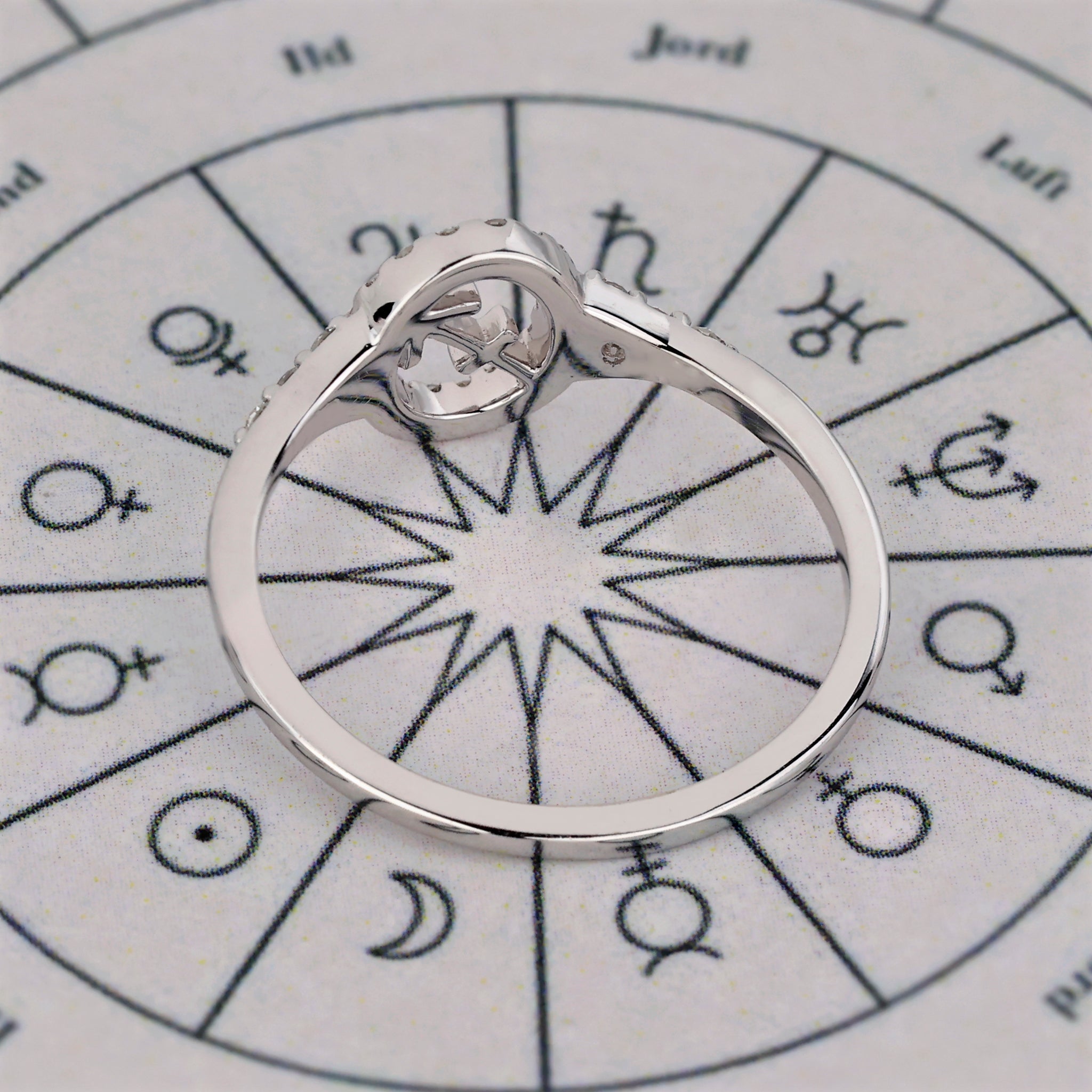 Sagittarius Ring With Round Cut Halo Design