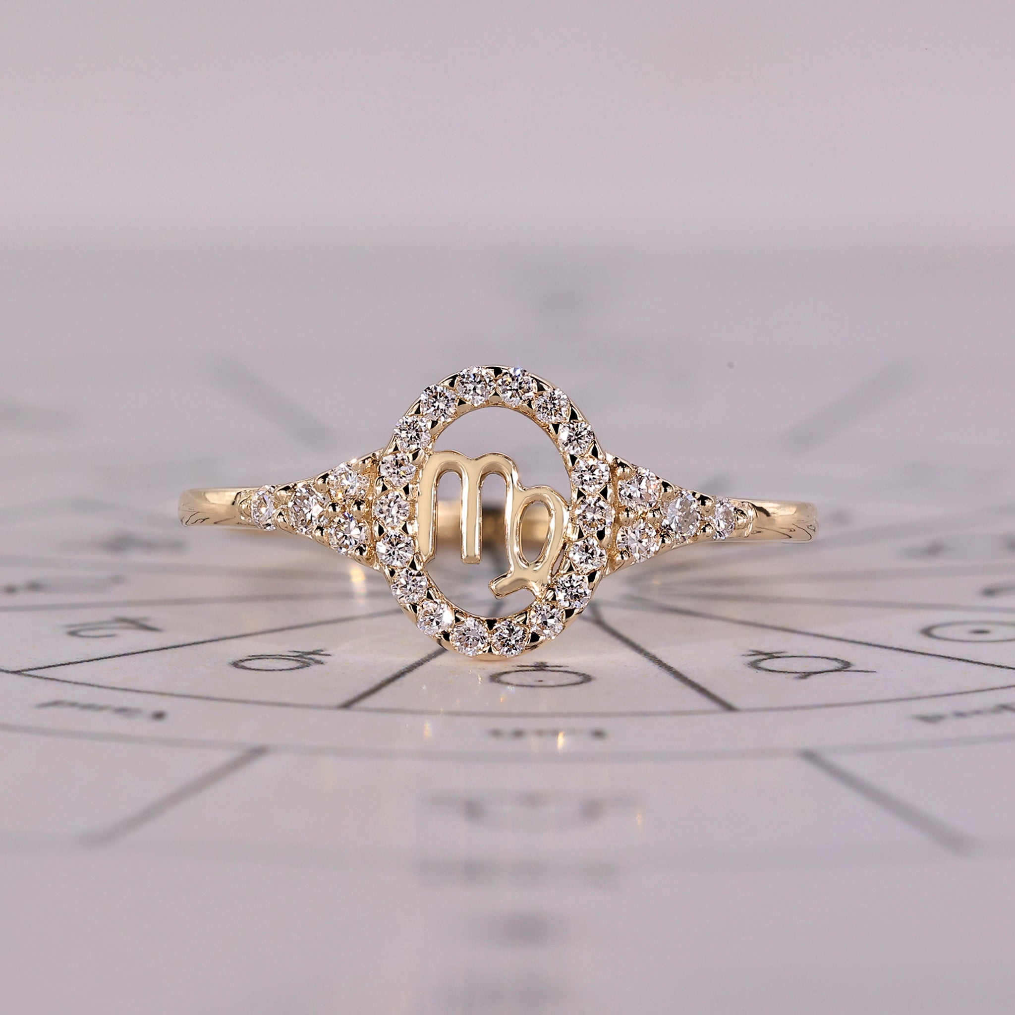 Virgo Ring With Round Side Stone Design Secondary image