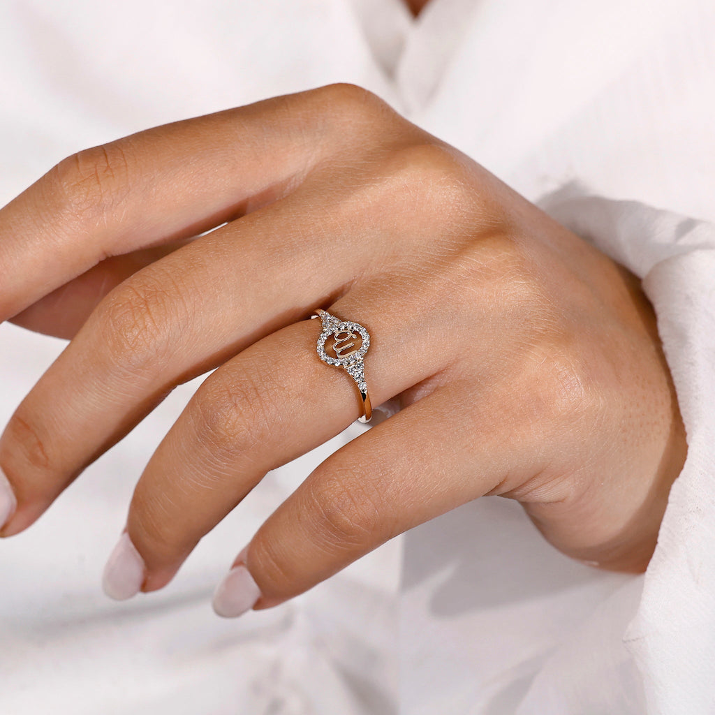 Virgo Ring With Round Side Stone Design