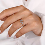 Virgo Ring With Round Side Stone Design