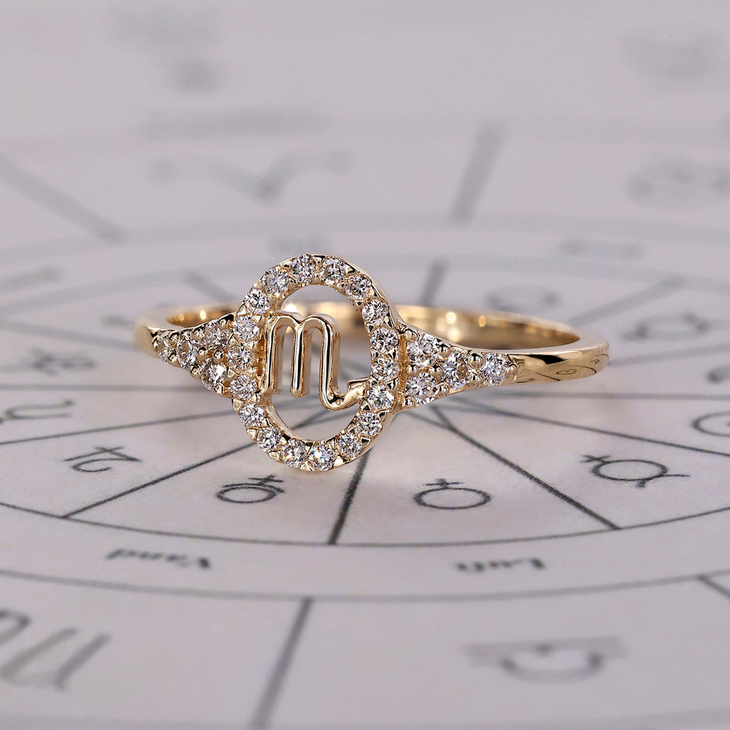 Scorpio Ring In Yellow Gold Finish