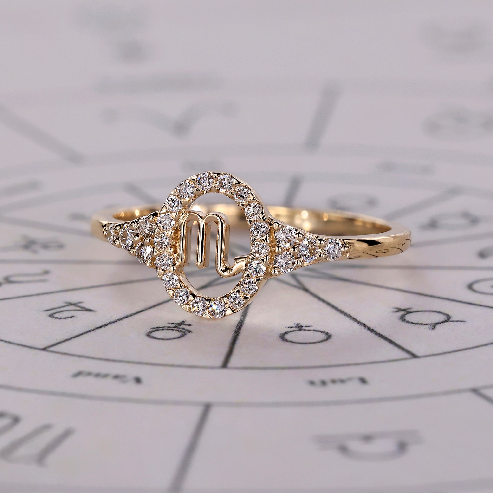 Scorpio Ring In Yellow Gold Finish