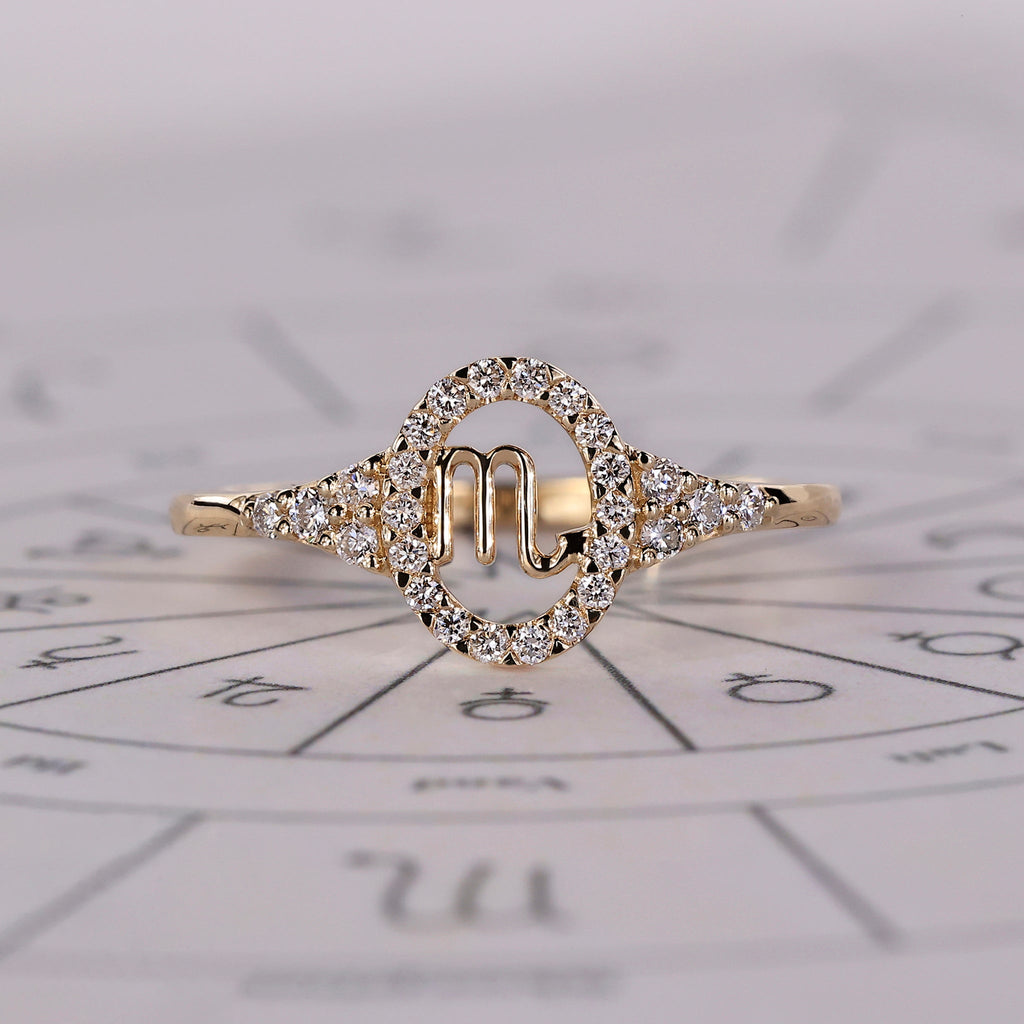 Scorpio Ring In Yellow Gold Finish