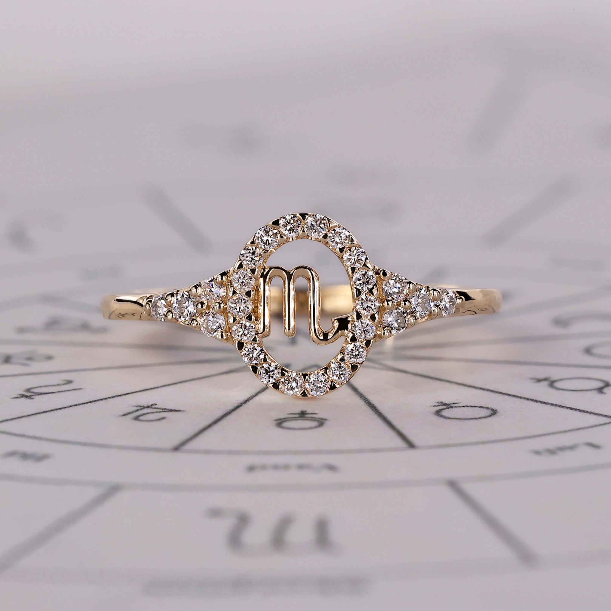 Scorpio Ring In Yellow Gold Finish