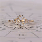 Yellow Gold Pisces Ring In Halo Style