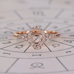 Rose Gold Taurus Ring With Halo Design