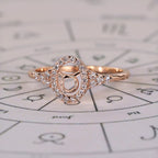 Rose Gold Taurus Ring With Halo Design