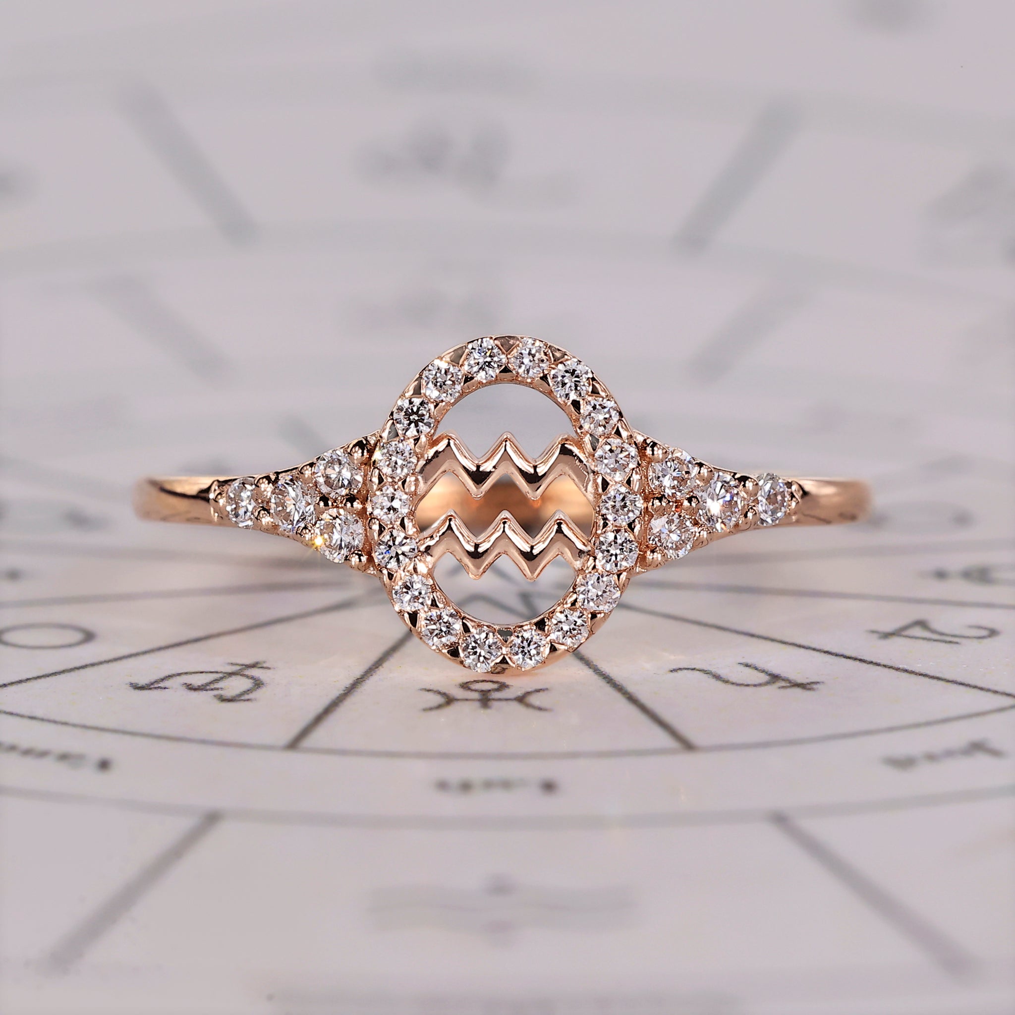 Aquarius Ring With Round Cut Side Stone Image secondaire du produit