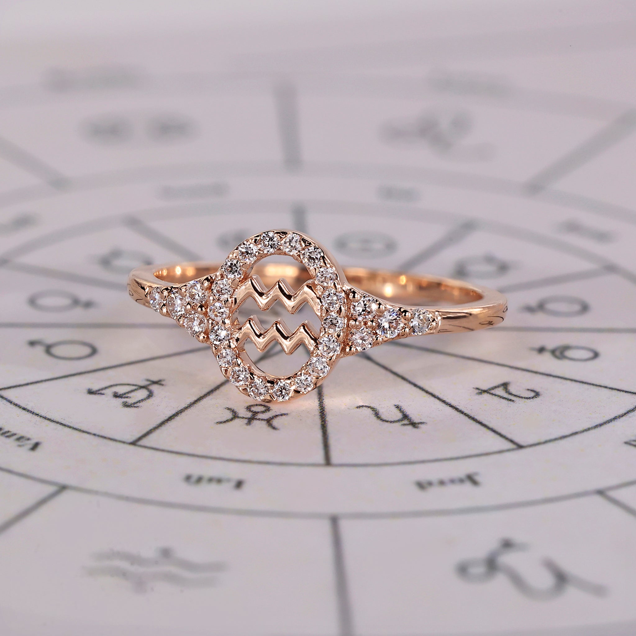 Aquarius Ring With Round Cut Side Stone