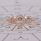 Aries Ring With Round Side Stone And Halo Style