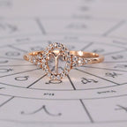Aries Ring With Round Side Stone And Halo Style