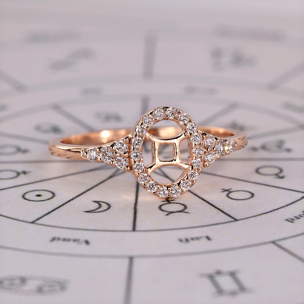Gemini Ring In Rose Gold Finish