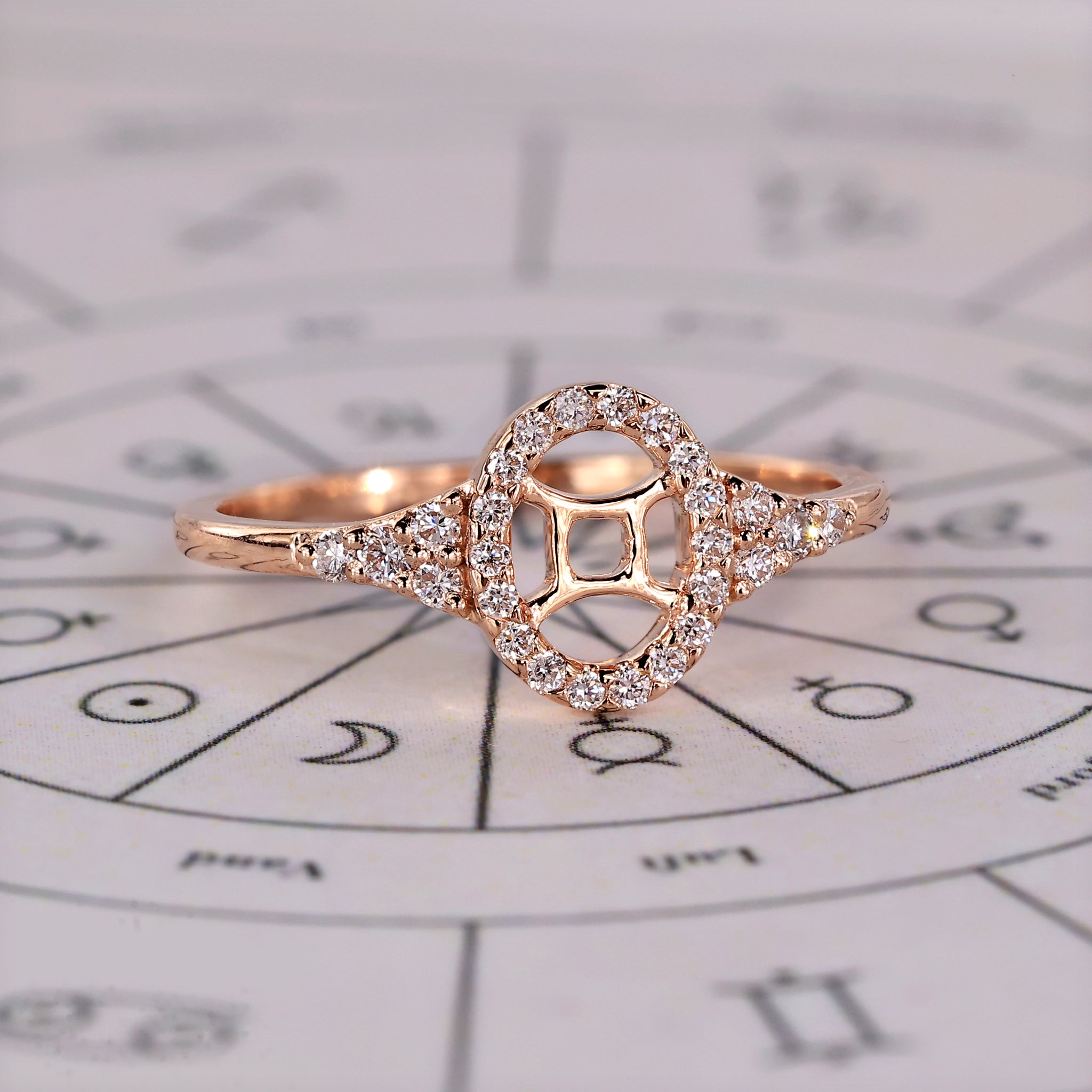 Gemini Ring In Rose Gold Finish