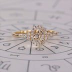 Leo Ring With Round Cut Side Stone