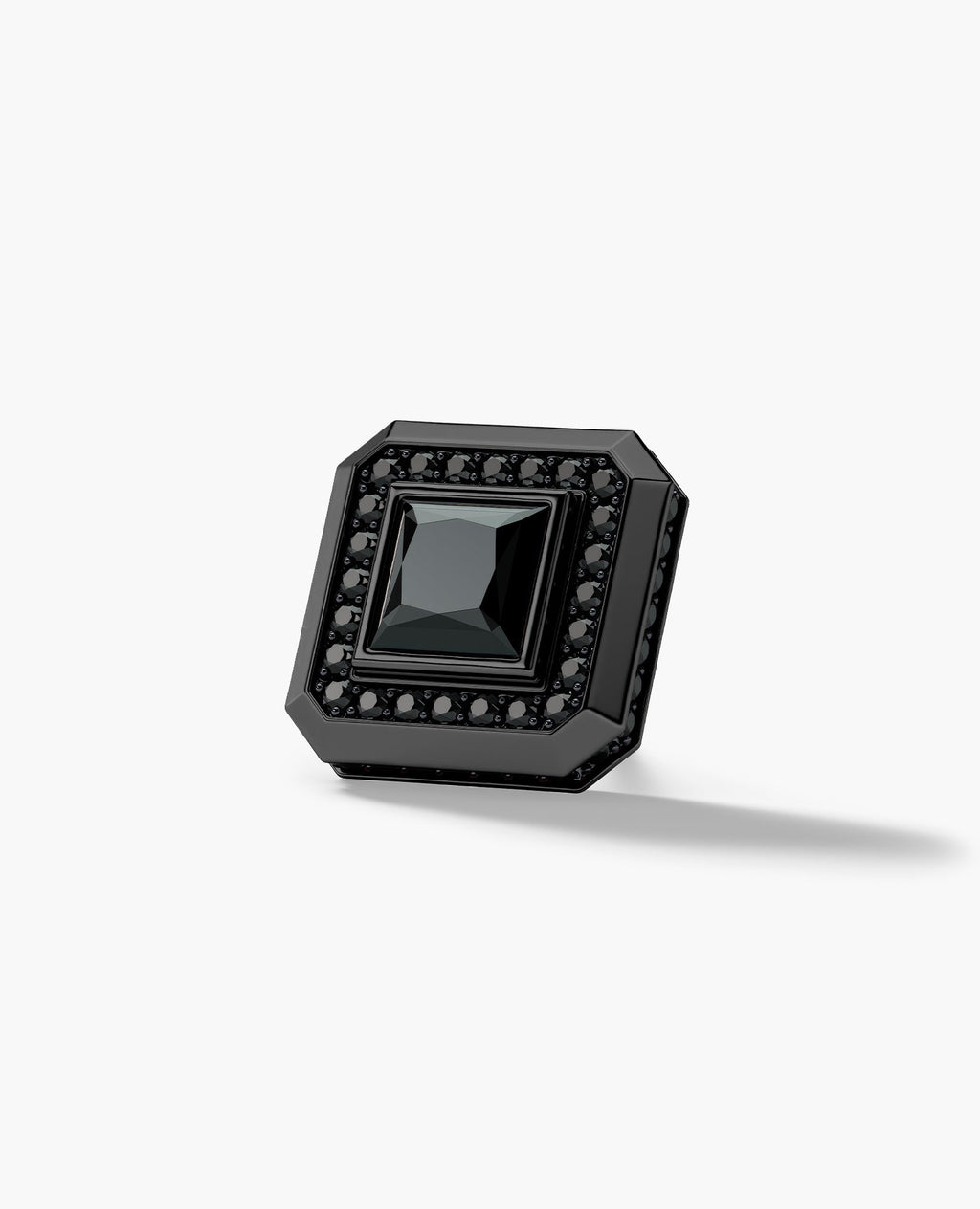 HALO EverBlak Gold Princess Cut Single Stud Earring with 0.55ct - 1.40ct Black Diamonds