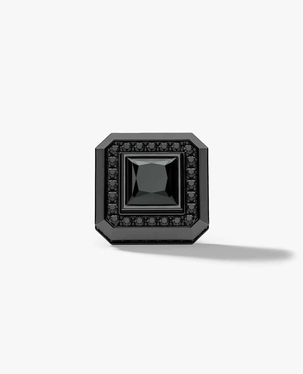 HALO EverBlak Gold Princess Cut Single Stud Earring with 0.55ct - 1.40ct Black Diamonds