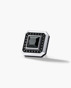 HALO Gold Princess Cut Single Stud Earring with 0.55ct - 1.40ct Black Diamonds