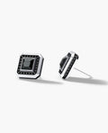 HALO Gold Princess Cut Single Stud Earring with 0.55ct - 1.40ct Black Diamonds